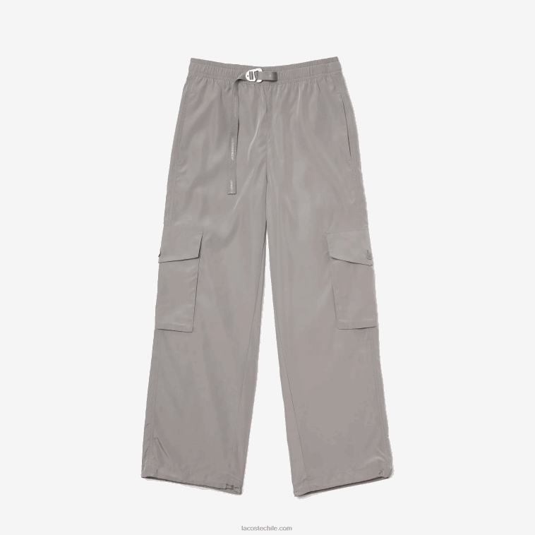 mujer Lacoste kzw gris pantalones cargo de pierna ancha N6XZ22450