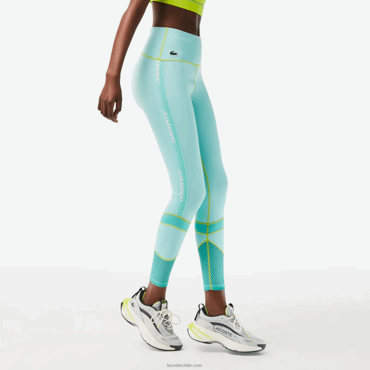 mujer Lacoste menta j6d leggins deportivos con franja del logo N6XZ22401