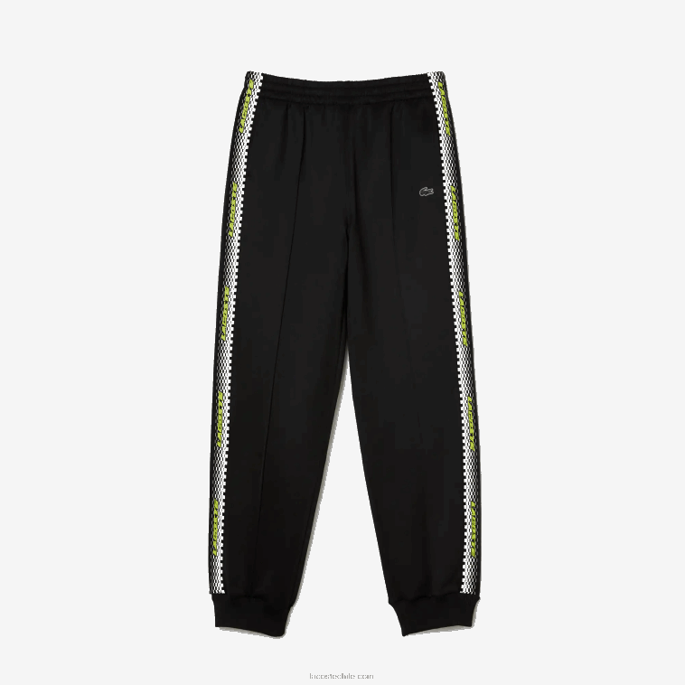 mujer Lacoste negro 031 pantalones de chándal con franja del logo N6XZ22406