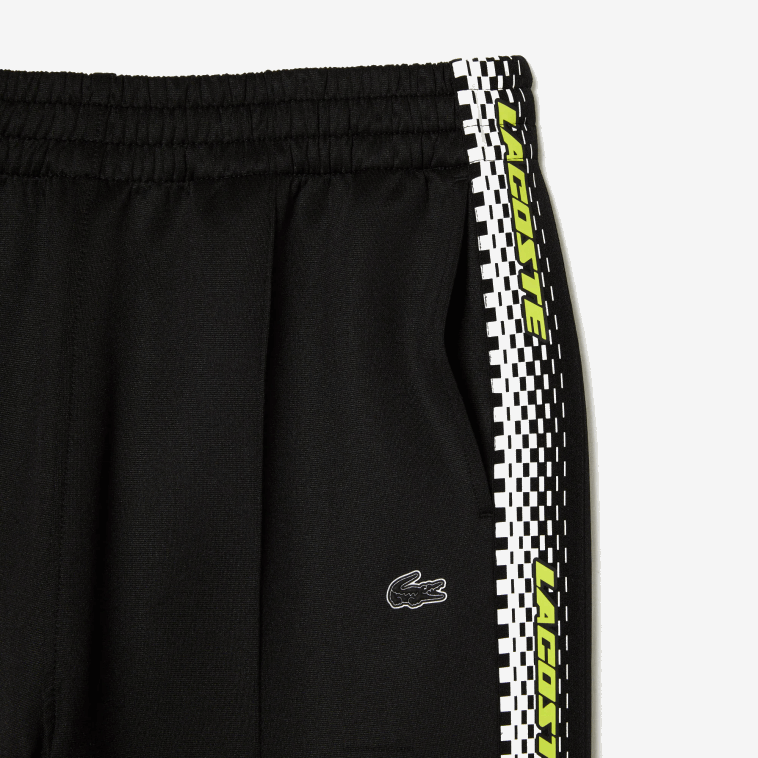mujer Lacoste negro 031 pantalones de chándal con franja del logo N6XZ22406