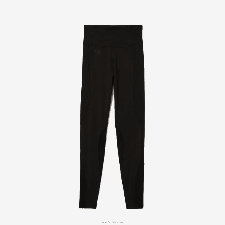 mujer Lacoste negro 8vm leggins deportivos con efecto tejido y bloques de color N6XZ22531