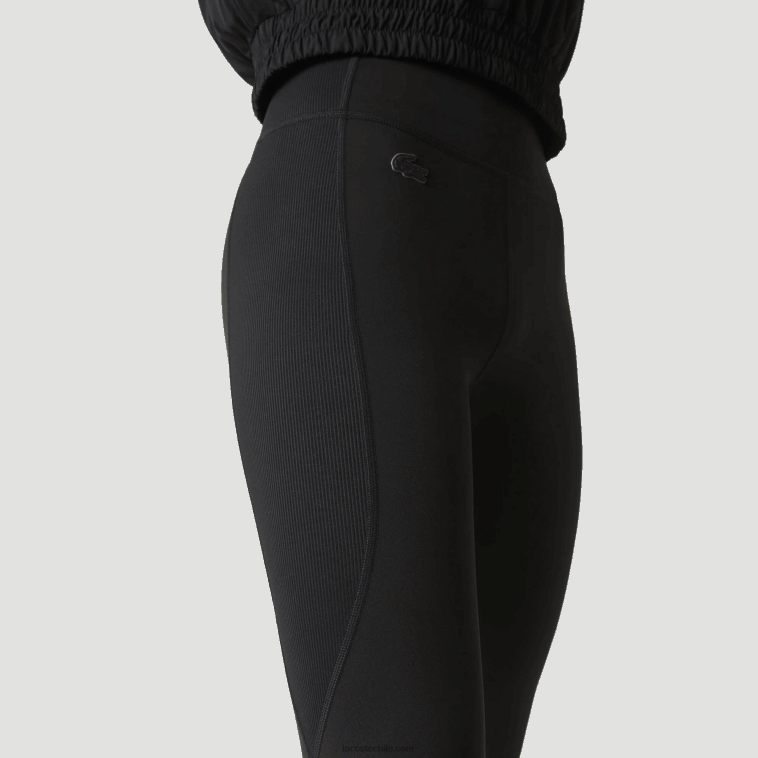 mujer Lacoste negro 8vm leggins deportivos con efecto tejido y bloques de color N6XZ22531