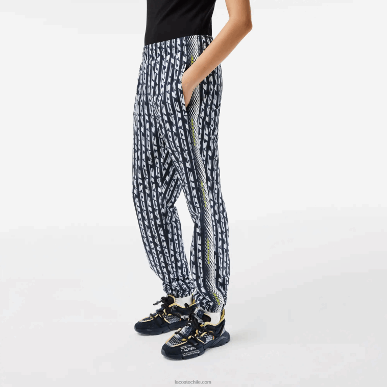 mujer Lacoste negro azul blanco zi8 pantalones de chándal con logo estampado N6XZ22395
