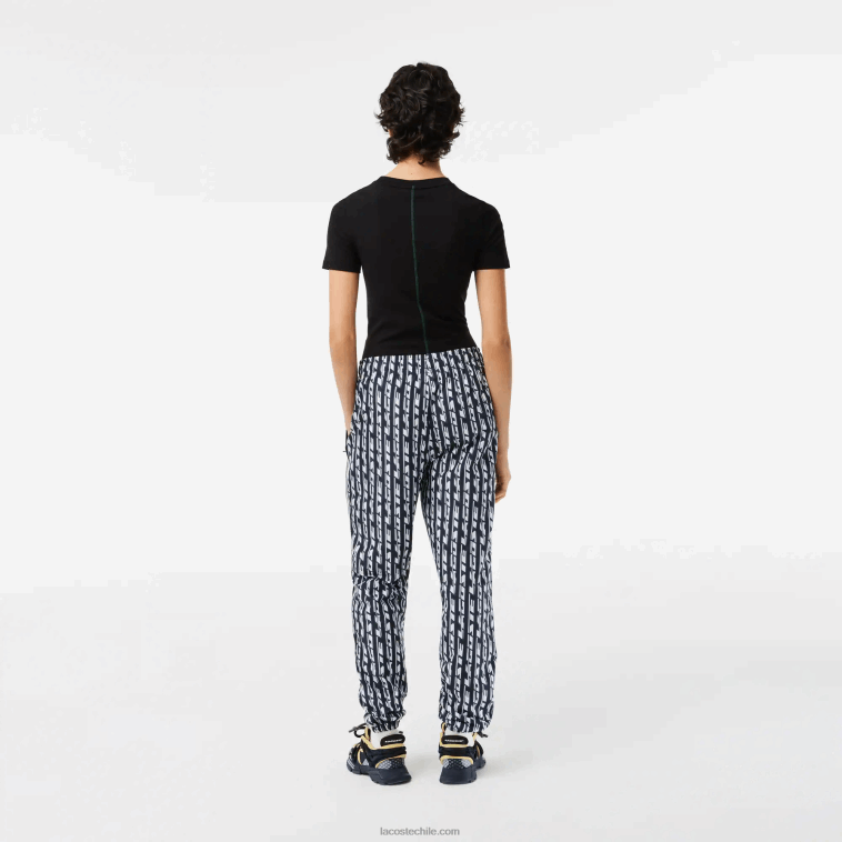 mujer Lacoste negro azul blanco zi8 pantalones de chándal con logo estampado N6XZ22395