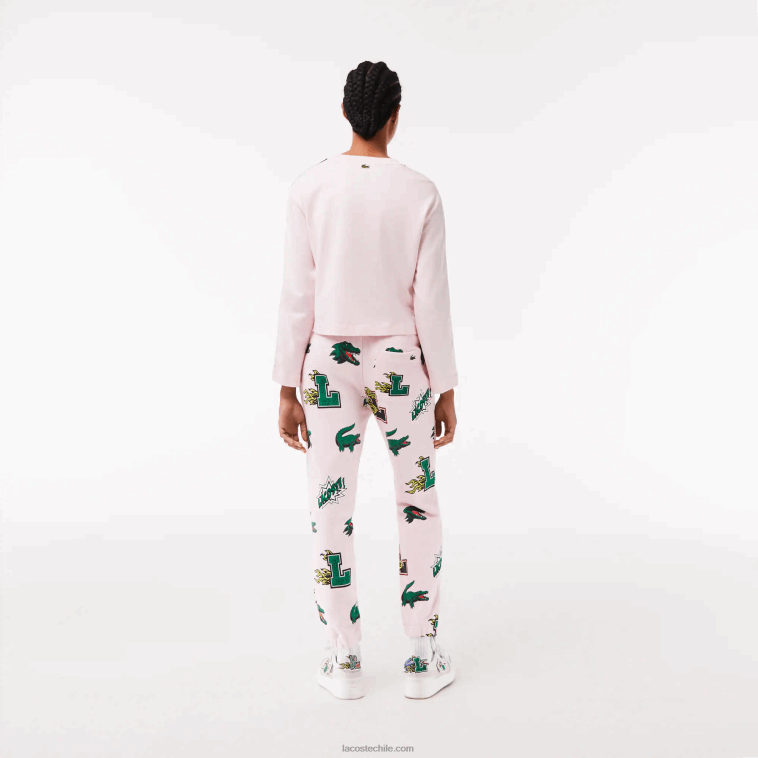 mujer Lacoste rosa claro t03 pantalones de chándal con estampado de cómic N6XZ22569