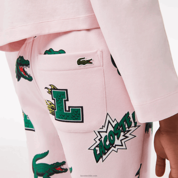 mujer Lacoste rosa claro t03 pantalones de chándal con estampado de cómic N6XZ22569