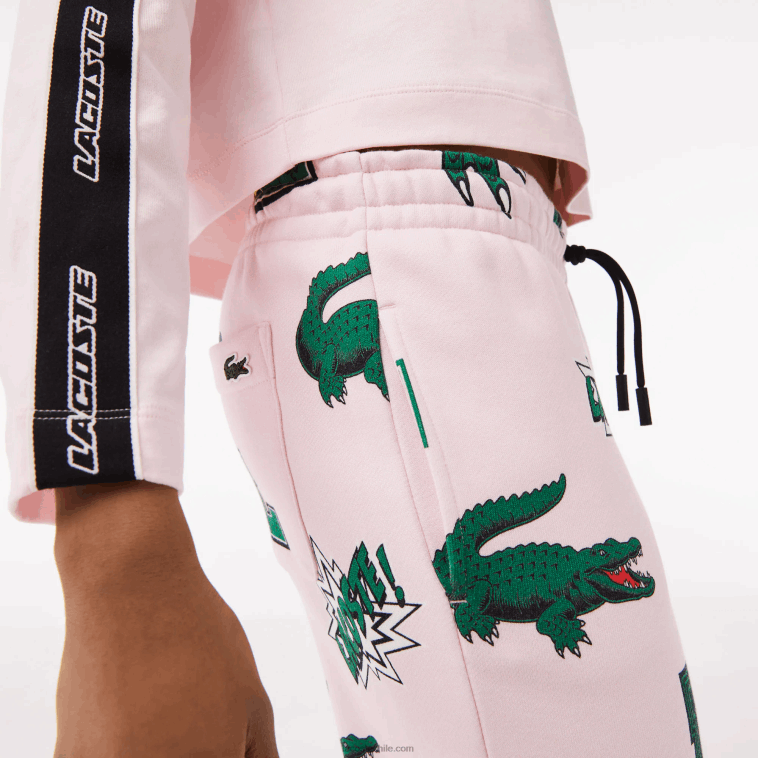 mujer Lacoste rosa claro t03 pantalones de chándal con estampado de cómic N6XZ22569