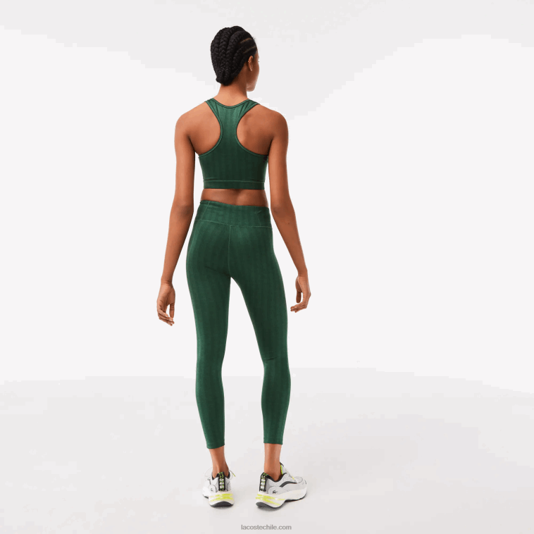mujer Lacoste verde d1r leggins deportivos con tiro alto y estampado integral N6XZ22573