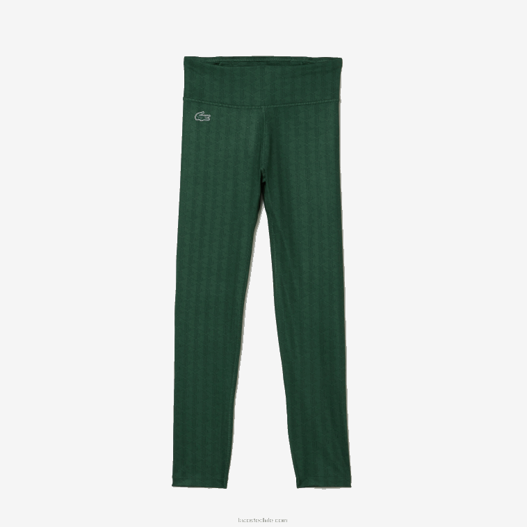 mujer Lacoste verde d1r leggins deportivos con tiro alto y estampado integral N6XZ22573