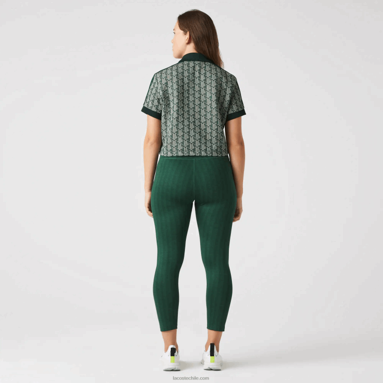 mujer Lacoste verde d1r leggins deportivos con tiro alto y estampado integral N6XZ22573