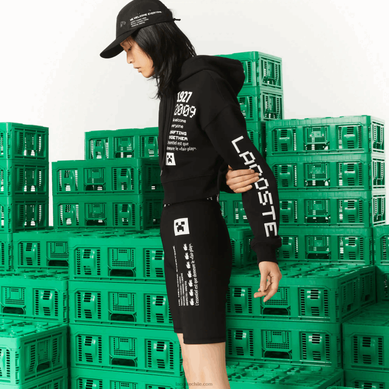mujernegro 031 sudadera con capucha extragrande de polar lacoste x minecraft N6XZ22585