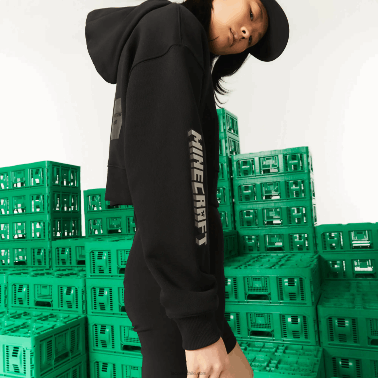 mujernegro 031 sudadera con capucha extragrande de polar lacoste x minecraft N6XZ22585