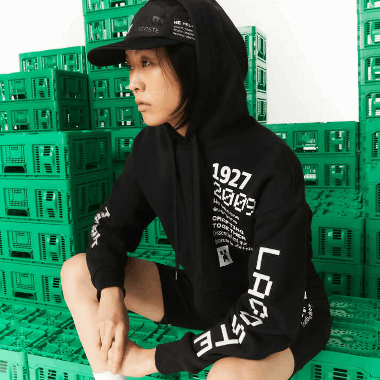 mujernegro 031 sudadera con capucha extragrande de polar lacoste x minecraft N6XZ22585