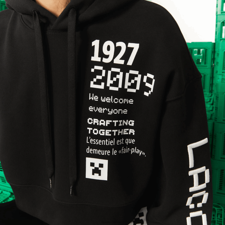 mujernegro 031 sudadera con capucha extragrande de polar lacoste x minecraft N6XZ22585