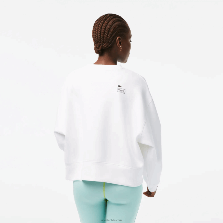 mujer Lacoste blanco 001 sudadera con logo en la espalda N6XZ22390