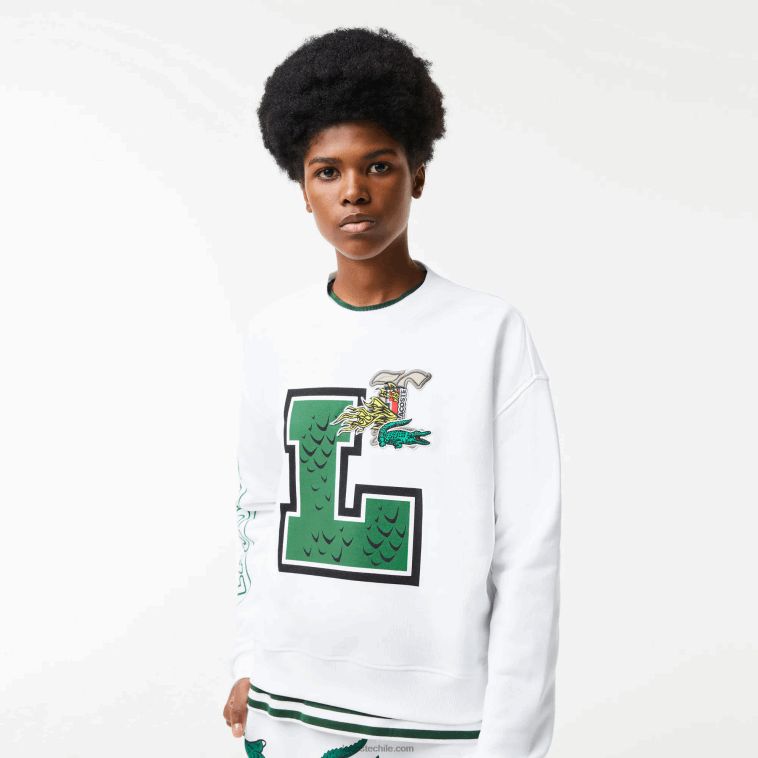 mujer Lacoste blanco 001 sudadera oversize con estampado y logo N6XZ22578 mujer Lacoste blanco 001 sudadera oversize con estampado y logo N6XZ22578
