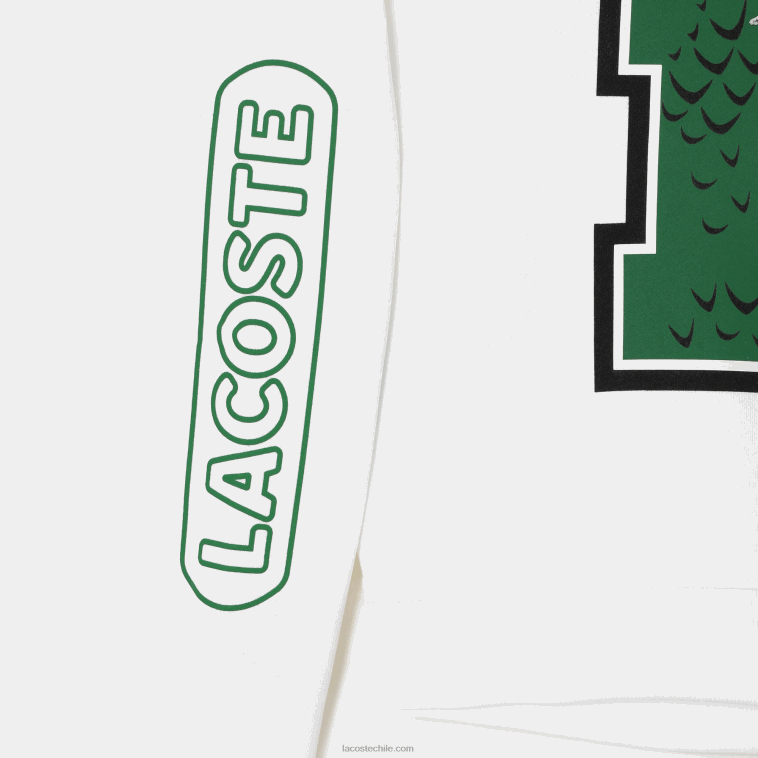 mujer Lacoste blanco 001 sudadera oversize con estampado y logo N6XZ22578
