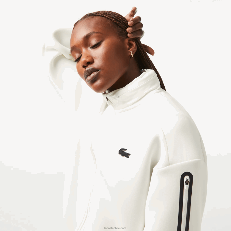 mujer Lacoste blanco 70v sudadera deportiva holgada con cremallera N6XZ22381