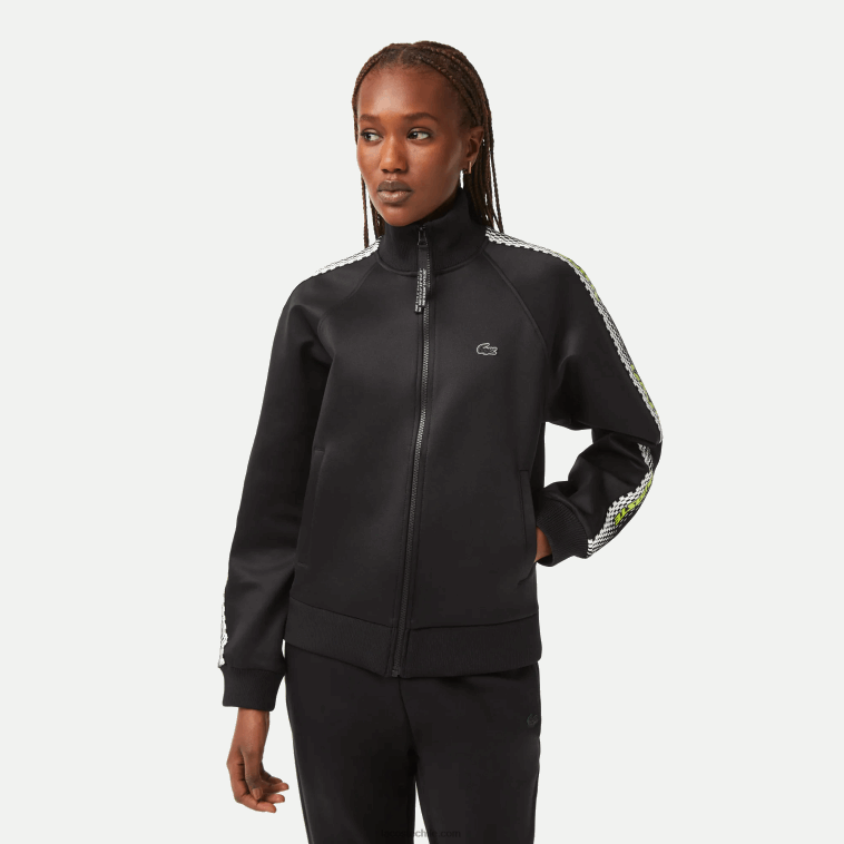 mujer Lacoste negro 031 sudadera holgada con cremallera y franja del logo N6XZ22397 mujer Lacoste negro 031 sudadera holgada con cremallera y franja del logo N6XZ22397