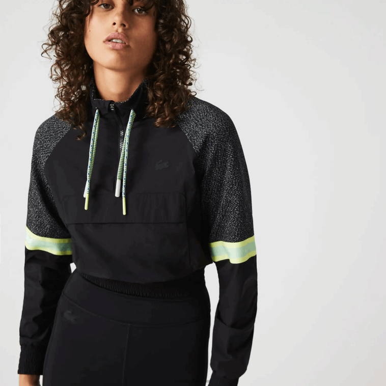 mujer Lacoste negro c31 sudadera deportiva holgada corta con bloques de color N6XZ22580 mujer Lacoste negro c31 sudadera deportiva holgada corta con bloques de color N6XZ22580