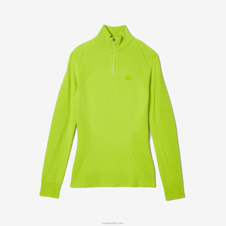 mujer Lacoste amarillo 90v jersey con cremallera en el cuello N6XZ22645