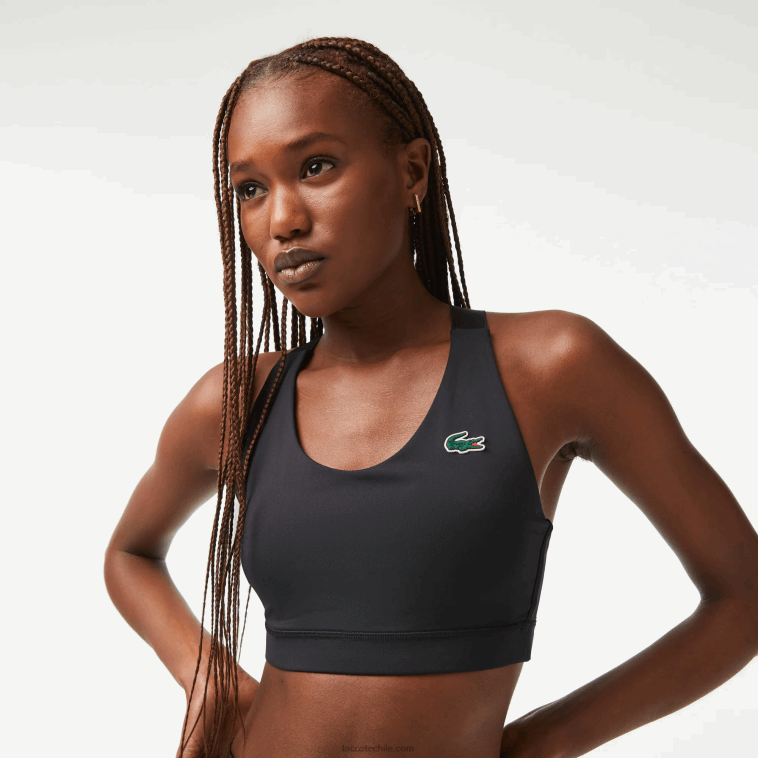 mujer Lacoste negro 8vm sujetador deportivo con tiras cruzadas N6XZ22449