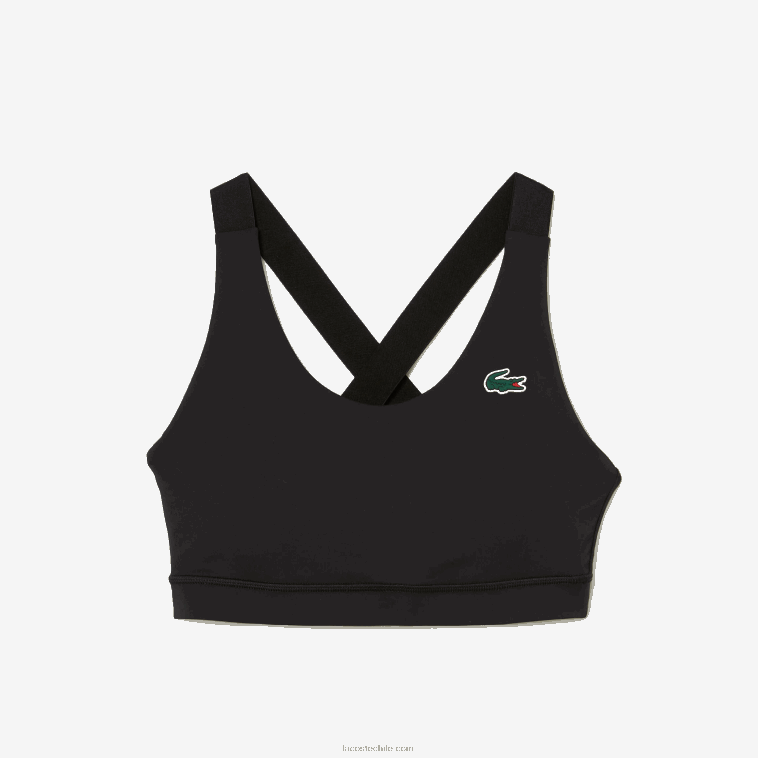 mujer Lacoste negro 8vm sujetador deportivo con tiras cruzadas N6XZ22449
