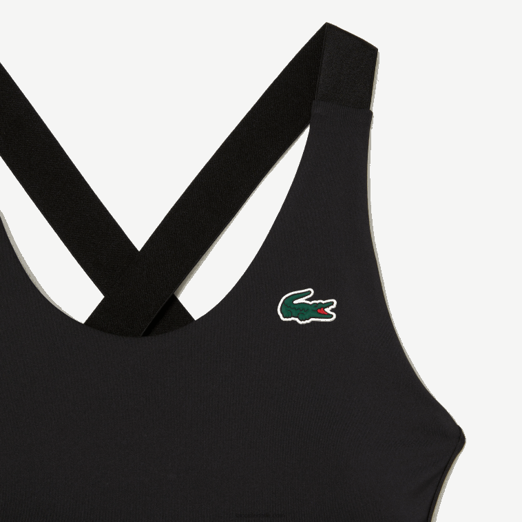mujer Lacoste negro 8vm sujetador deportivo con tiras cruzadas N6XZ22449