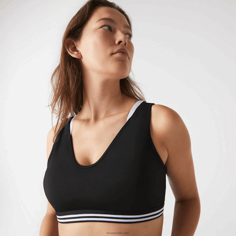 mujer Lacoste negro blanco negro 6kj sujetador deportivo con detalles en contraste N6XZ22598 mujer Lacoste negro blanco negro 6kj sujetador deportivo con detalles en contraste N6XZ22598