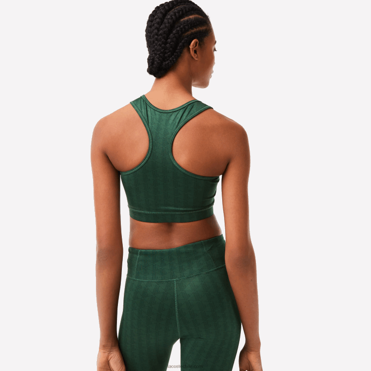 mujer Lacoste verde d1r sujetador deportivo con estampado deportivo N6XZ22577