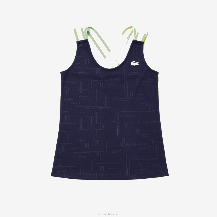 mujer Lacoste azul marino blanco 2hc camiseta deportiva ajustada sin mangas N6XZ22594 mujer Lacoste azul marino blanco 2hc camiseta deportiva ajustada sin mangas N6XZ22594