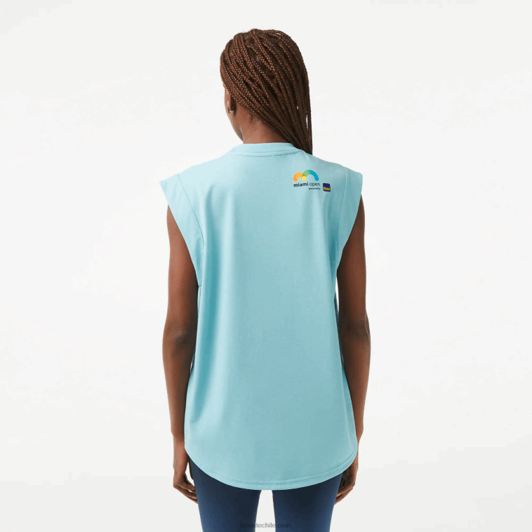 mujer Lacoste menta bvg sport miami edición abierta blusa sin mangas N6XZ22411