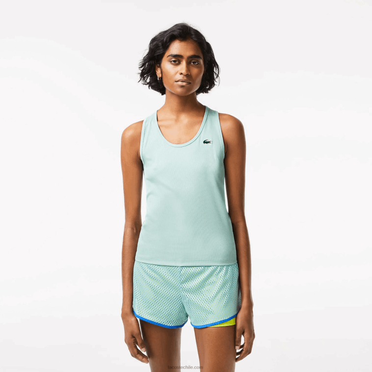 mujer Lacoste menta lgf camiseta sport slim fit de canalé N6XZ22386 mujer Lacoste menta lgf camiseta sport slim fit de canalé N6XZ22386