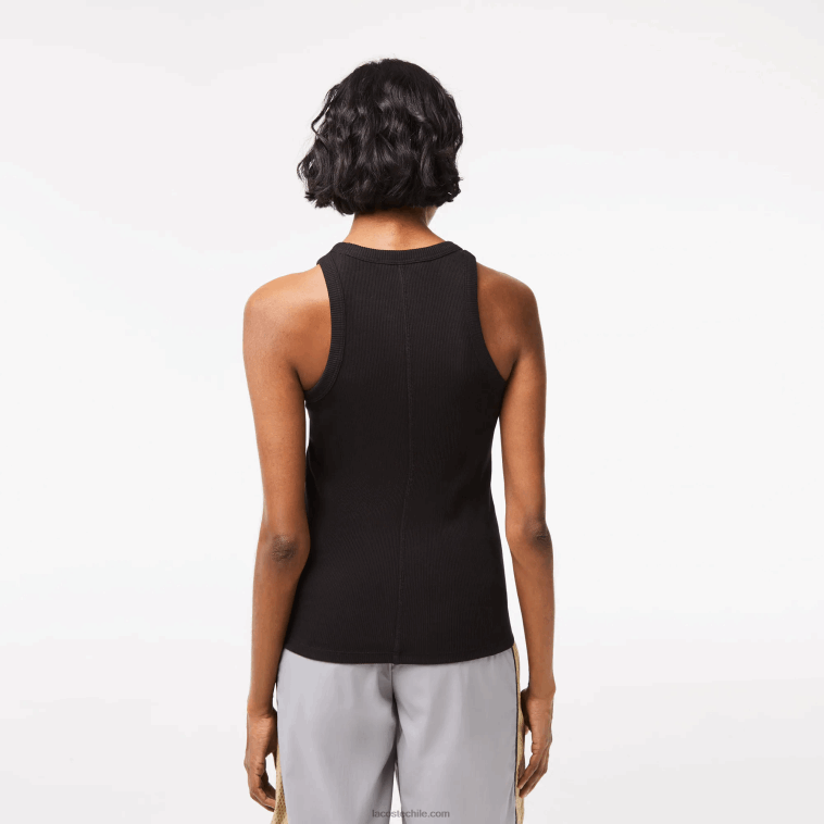 mujer Lacoste negro 031 camiseta sin mangas slim fit de algodón orgánico N6XZ22421