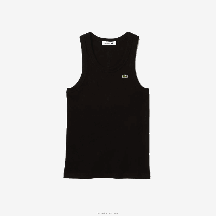 mujer Lacoste negro 031 camiseta sin mangas slim fit de algodón orgánico N6XZ22421