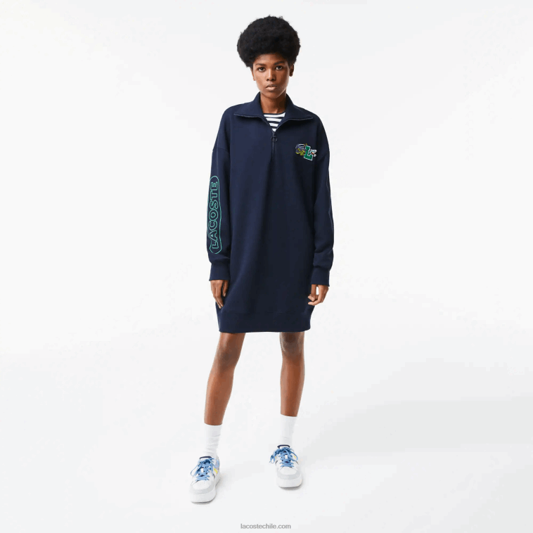 mujer Lacoste azul marino 166 vestido polo oversize con cremallera en el cuello N6XZ22492 mujer Lacoste azul marino 166 vestido polo oversize con cremallera en el cuello N6XZ22492