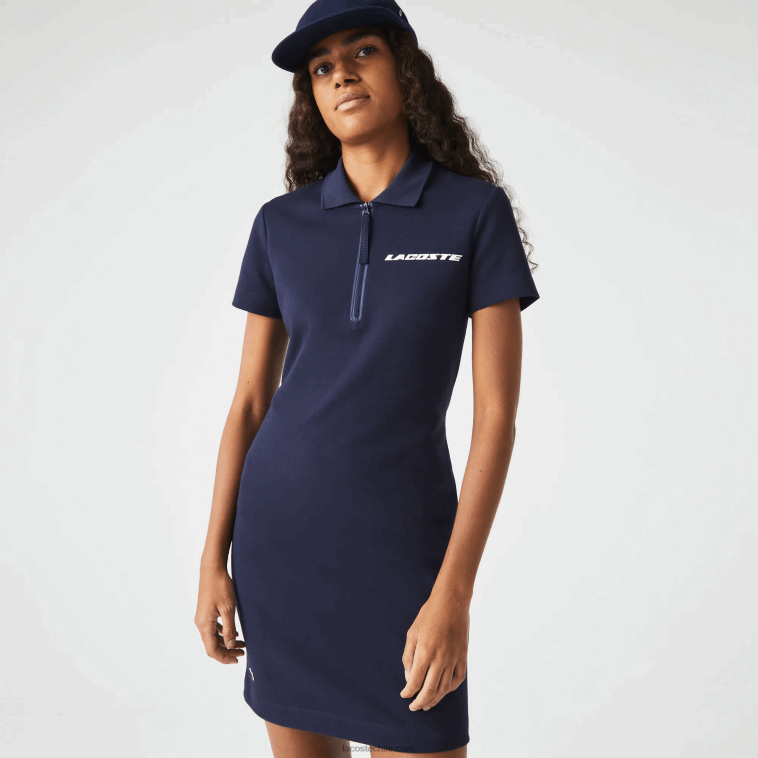 mujer Lacoste azul marino 166 vestido tipo polo de punto de algodón con logo N6XZ22517 mujer Lacoste azul marino 166 vestido tipo polo de punto de algodón con logo N6XZ22517