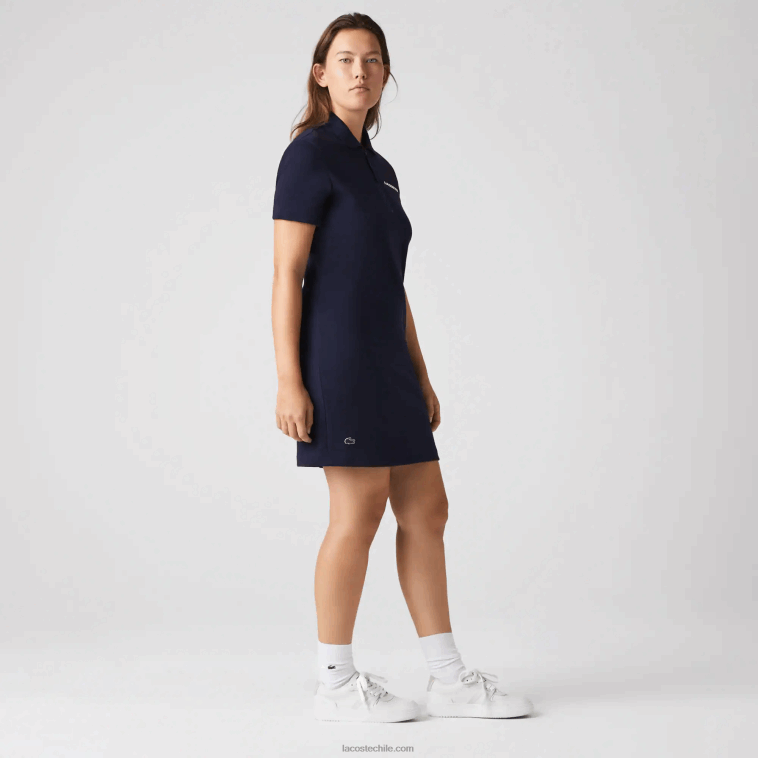 mujer Lacoste azul marino 166 vestido tipo polo de punto de algodón con logo N6XZ22517