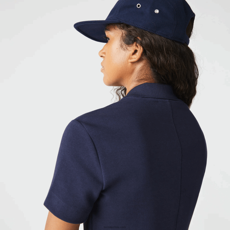 mujer Lacoste azul marino 166 vestido tipo polo de punto de algodón con logo N6XZ22517