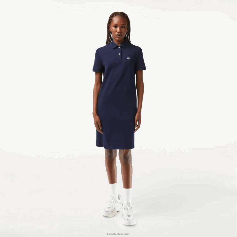mujer Lacoste azul marino 166 vestido tipo polo de punto piqué N6XZ22361