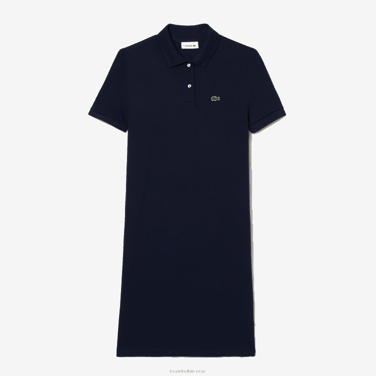 mujer Lacoste azul marino 166 vestido tipo polo de punto piqué N6XZ22361