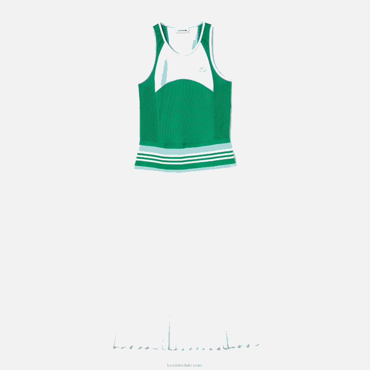 mujer Lacoste azul verde blanco 2c5 vestido sin mangas plisado con bloques de color N6XZ22497
