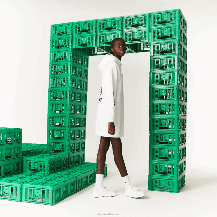 mujer Lacoste blanco 001 vestido con capucha de polar orgánico live x minecraft N6XZ22521