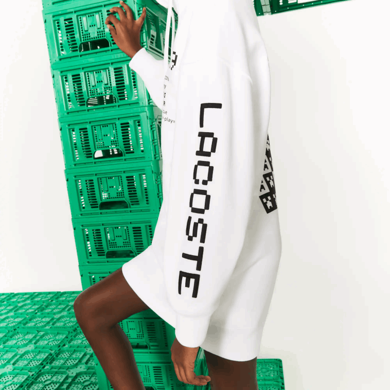 mujer Lacoste blanco 001 vestido con capucha de polar orgánico live x minecraft N6XZ22521