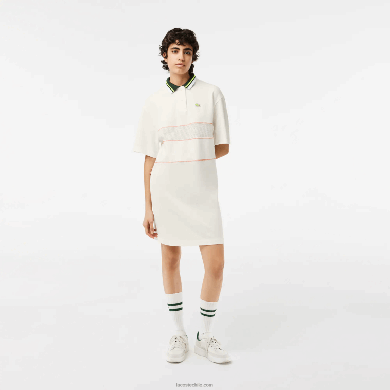 mujer Lacoste blanco 70v vestido polo de algodón orgánico hecho en francés N6XZ22376 mujer Lacoste blanco 70v vestido polo de algodón orgánico hecho en francés N6XZ22376