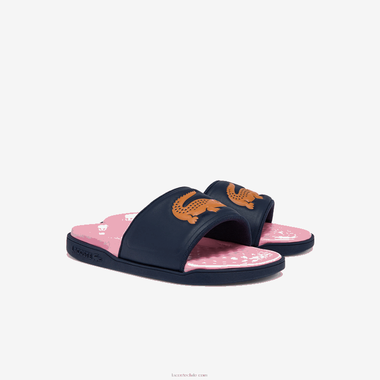 mujer Lacoste azul marino y naranja 325 chanclas sintéticas croco dualiste N6XZ22736