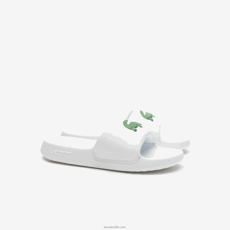 mujer Lacoste blanco/verde 082 chanclas sintéticas croco 1.0 N6XZ22685
