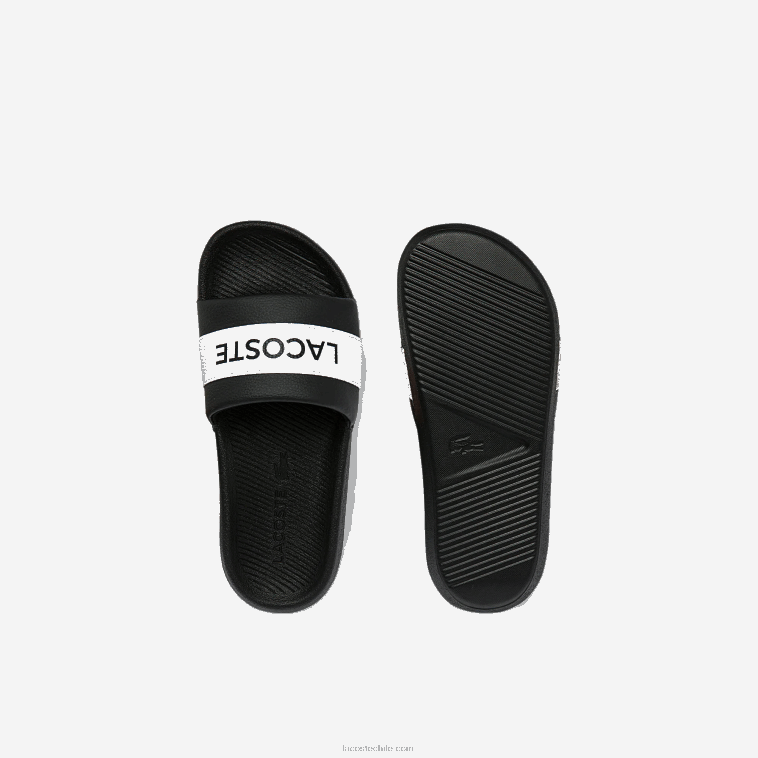 mujer Lacoste blanco y negro 312 chanclas de piel sintética y textil croco N6XZ22709