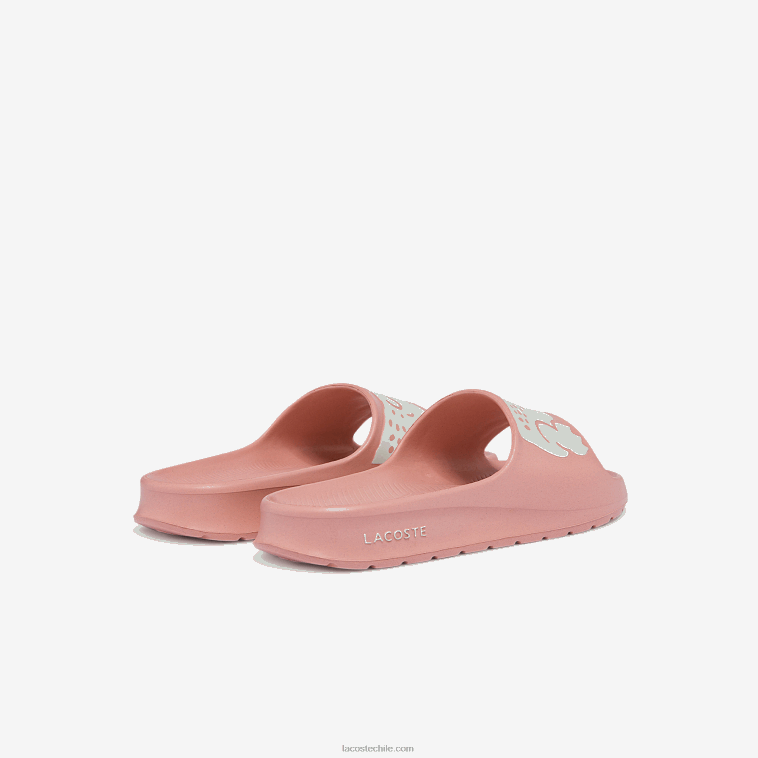 mujer Lacoste rosa claro y blanco 208 chanclas sintéticas croco 2.0 con estampado N6XZ22696