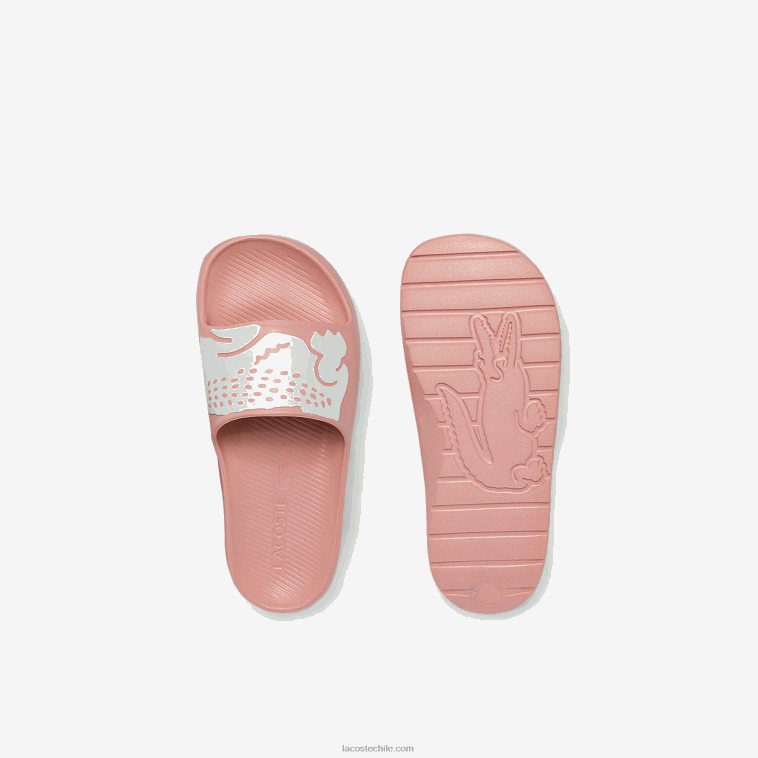 mujer Lacoste rosa claro y blanco 208 chanclas sintéticas croco 2.0 con estampado N6XZ22696